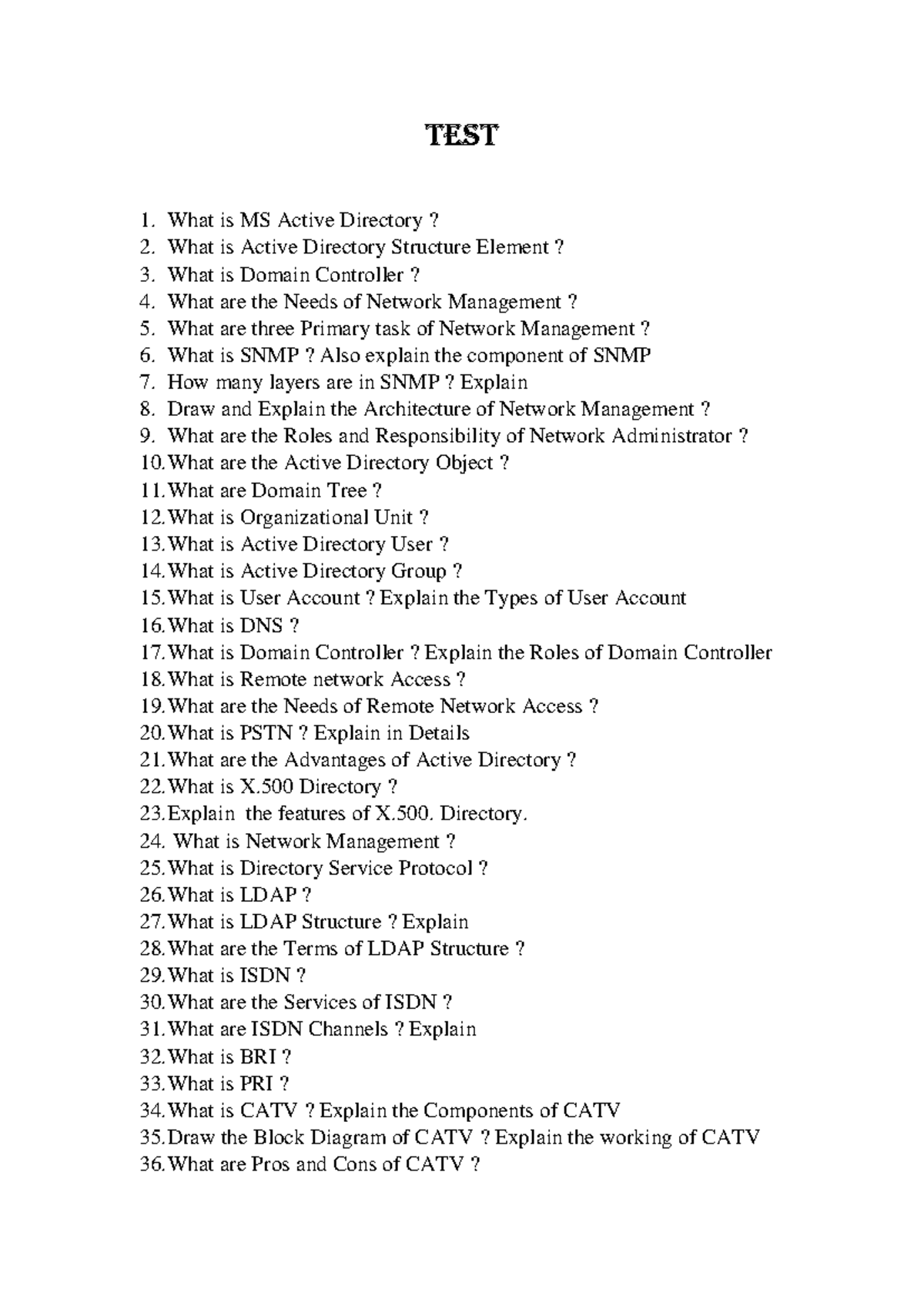 Network management administration - Test What is MS Active Directory ...