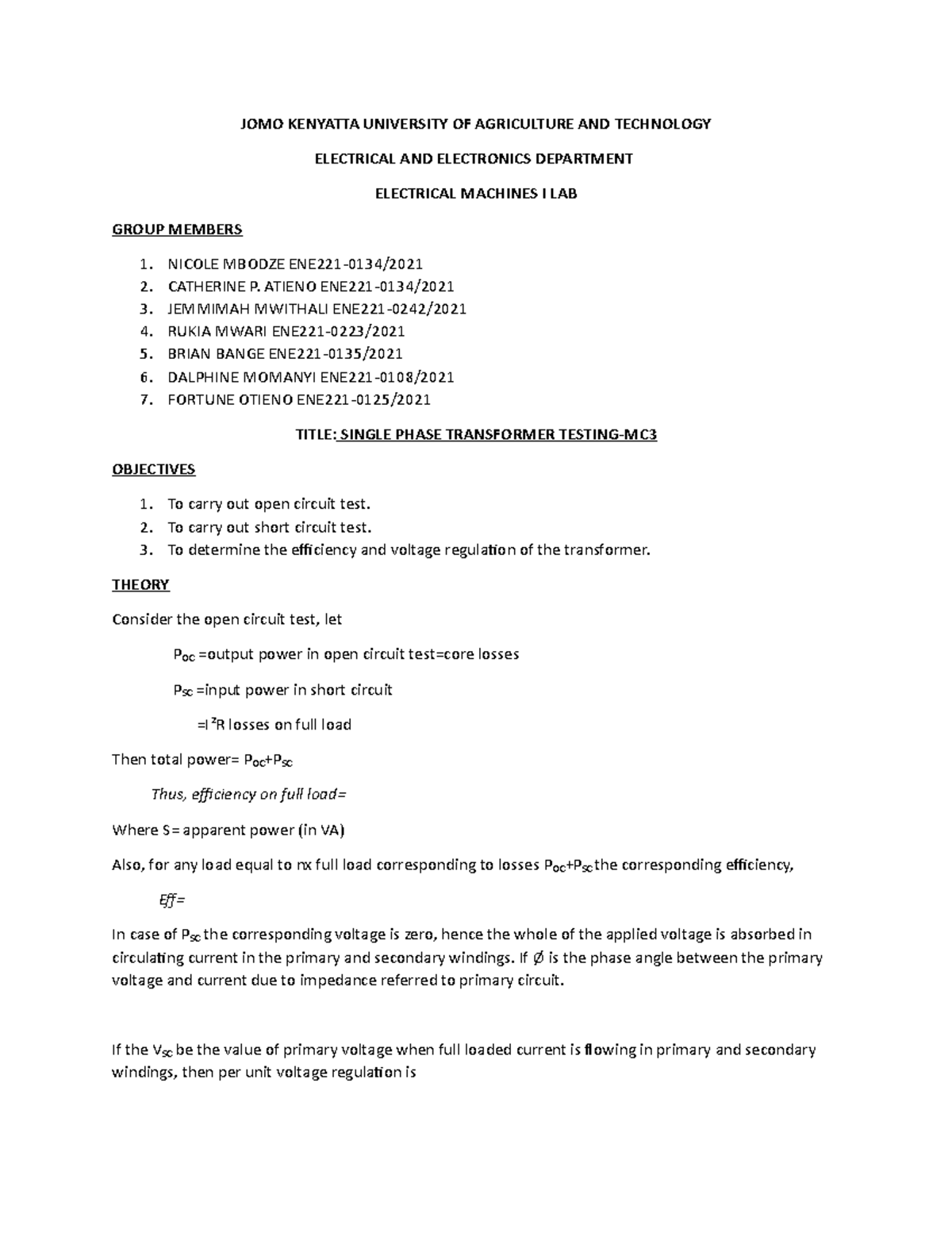 Electrical machines I - JOMO KENYATTA UNIVERSITY OF AGRICULTURE AND ...
