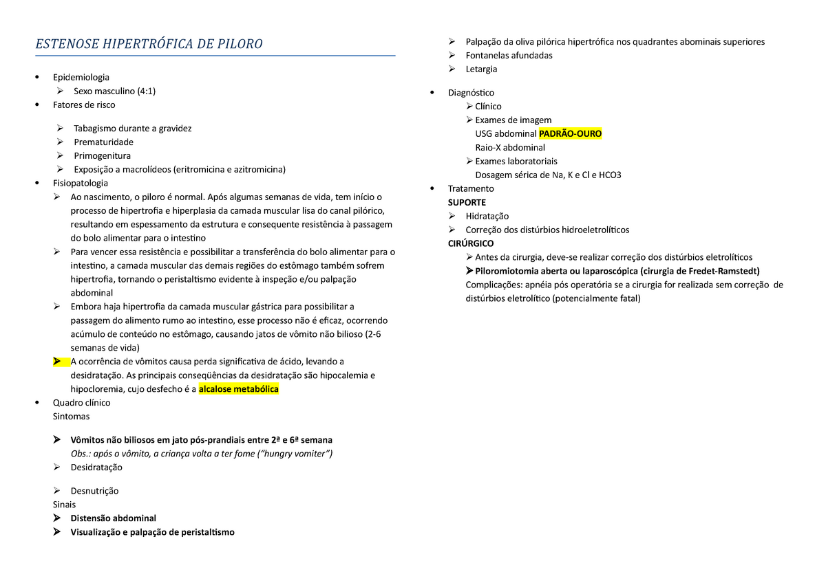 ESTENOSE HIPERTRÓFICA DO PILORO: UMA ABORDAGEM CLÍNICA E RADIOLÓGICA