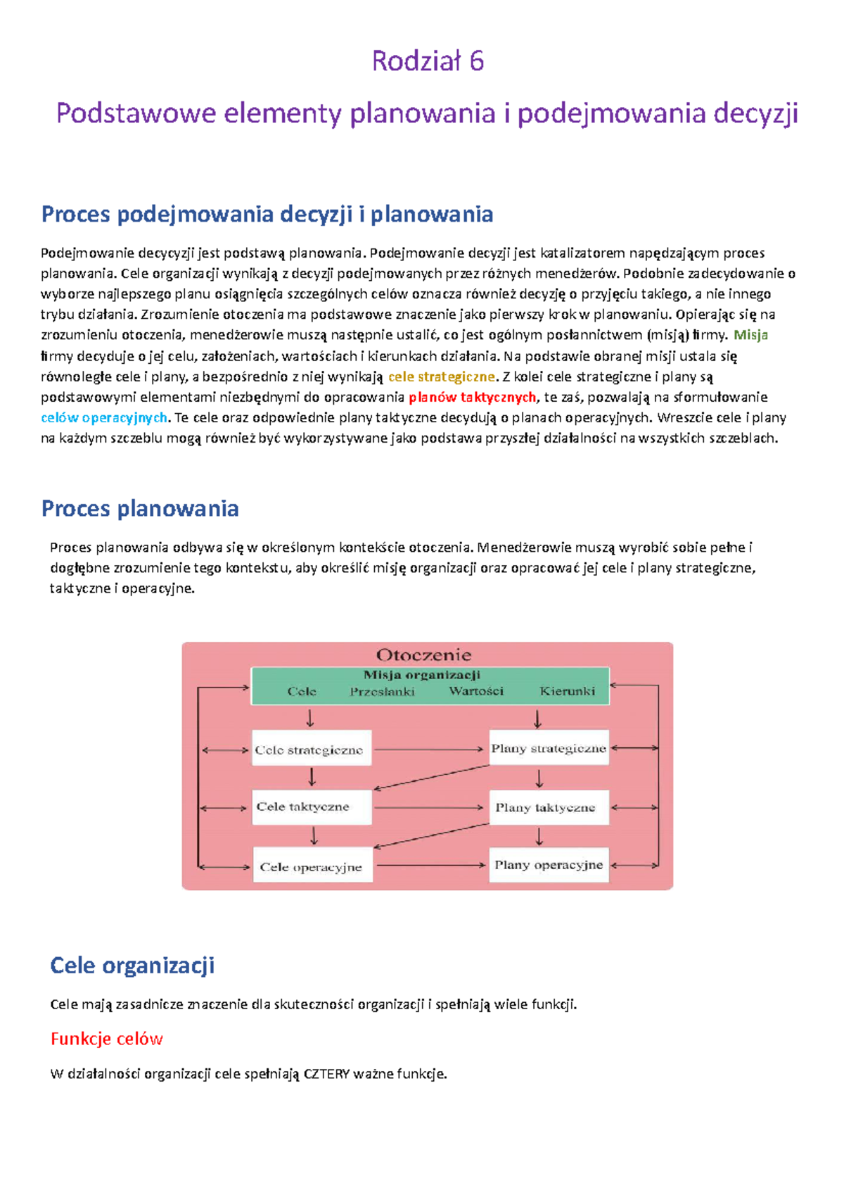 Rodział 6 - Podstawy zarządzania organizacjami - Rodział 6 Podstawowe
