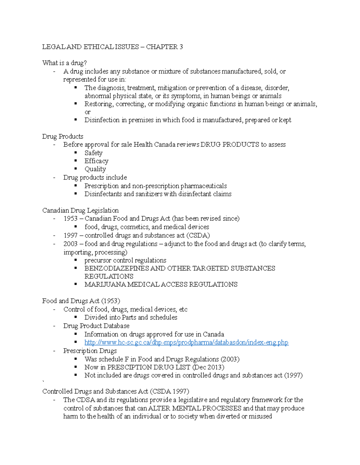 Chapter 3 - Lecture notes CLASS 3 - LEGAL AND ETHICAL ISSUES – CHAPTER ...