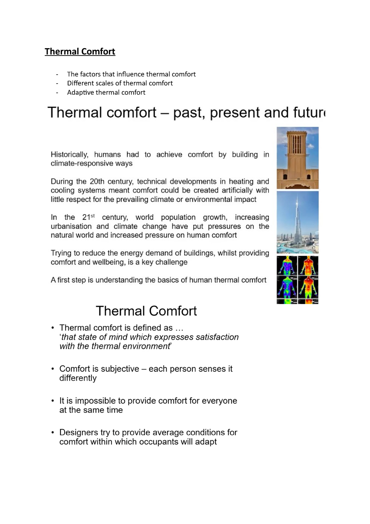 Thermal Comfort Solutions