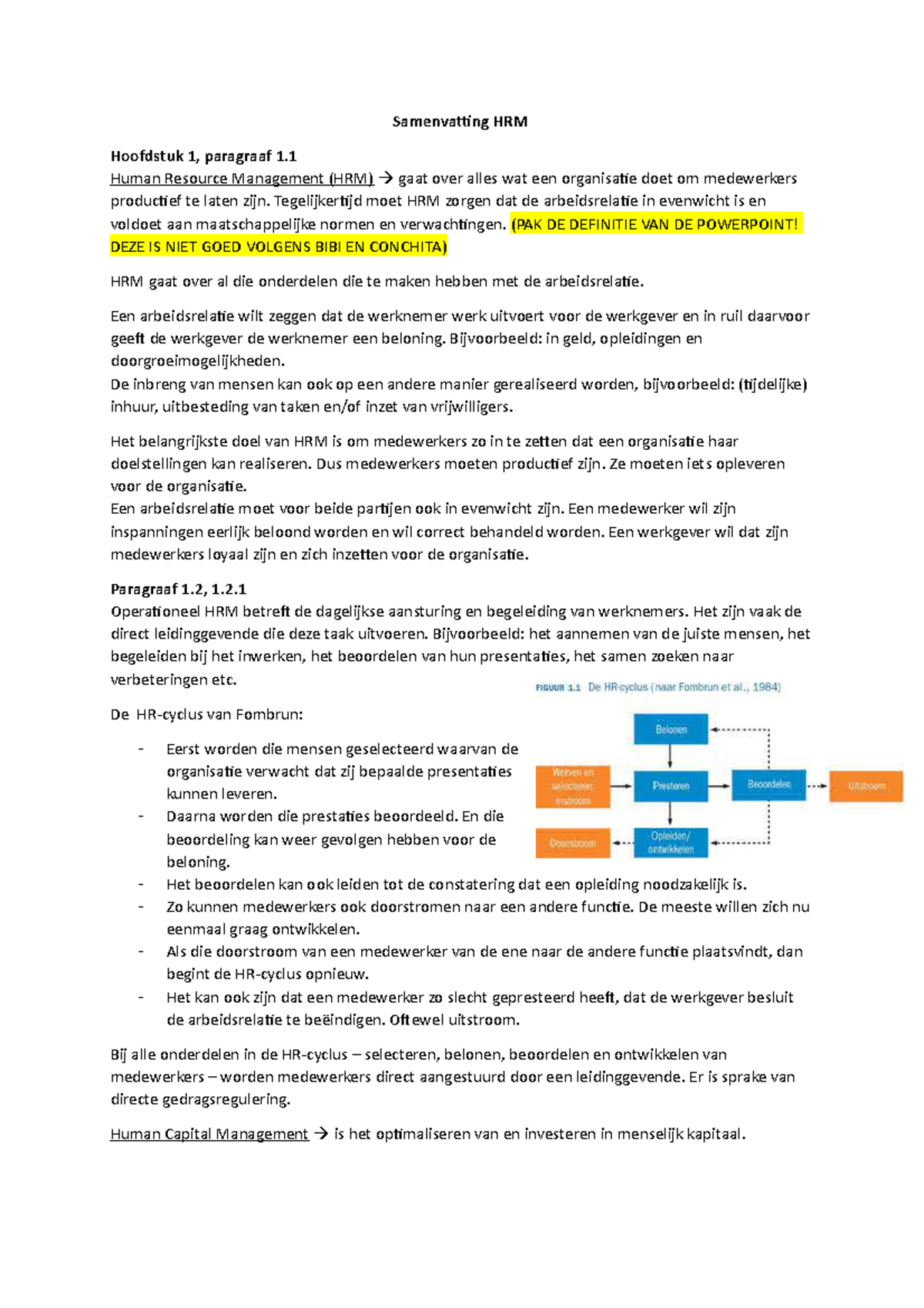 Samenvatting HRM - Kkkkkkkkkkkkk - Samenvatting HRM Hoofdstuk 1 ...