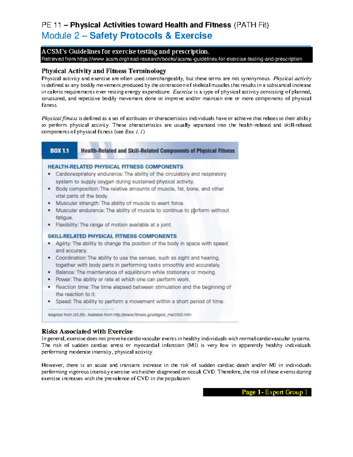 00 Safety Protocols Exercise Reference materials as of June 18, 2020 ...