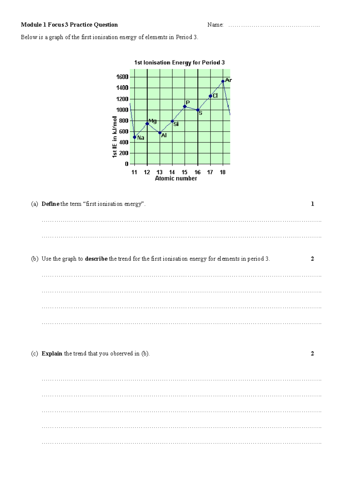 Module 1 Focus 3 Practice - Module 1 Focus 3 Practice Question Name ...