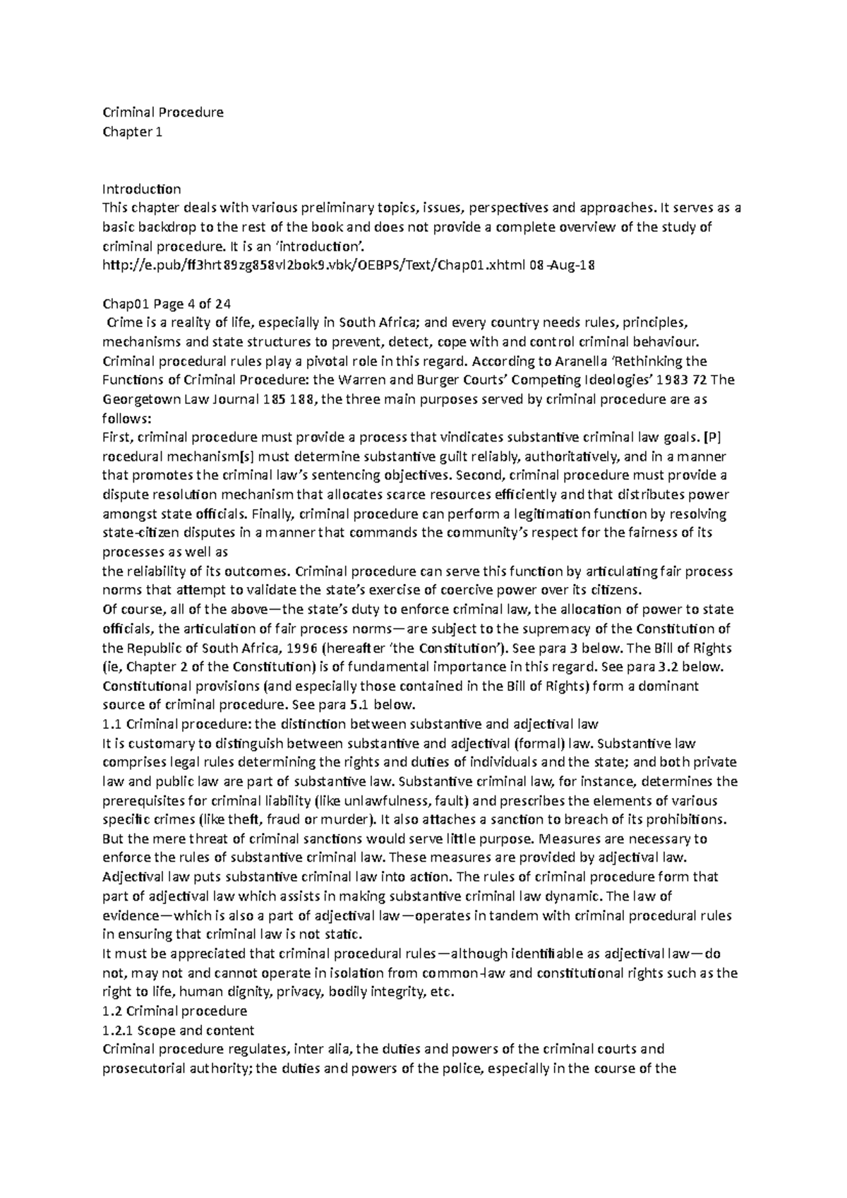 2 - Writing - Criminal Procedure Chapter 1 Introduction This chapter ...