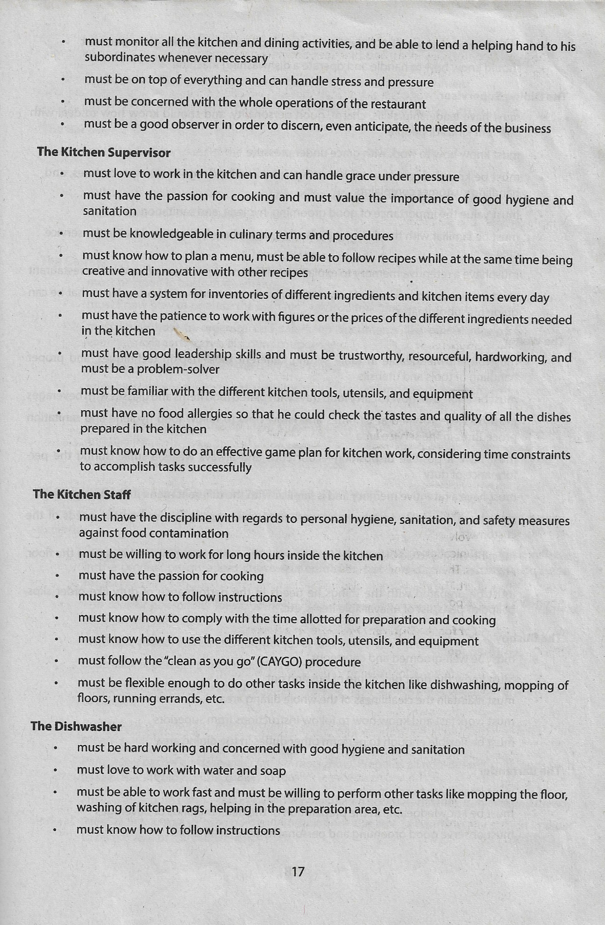 Organizational Staff - Hospitality Management - Studocu