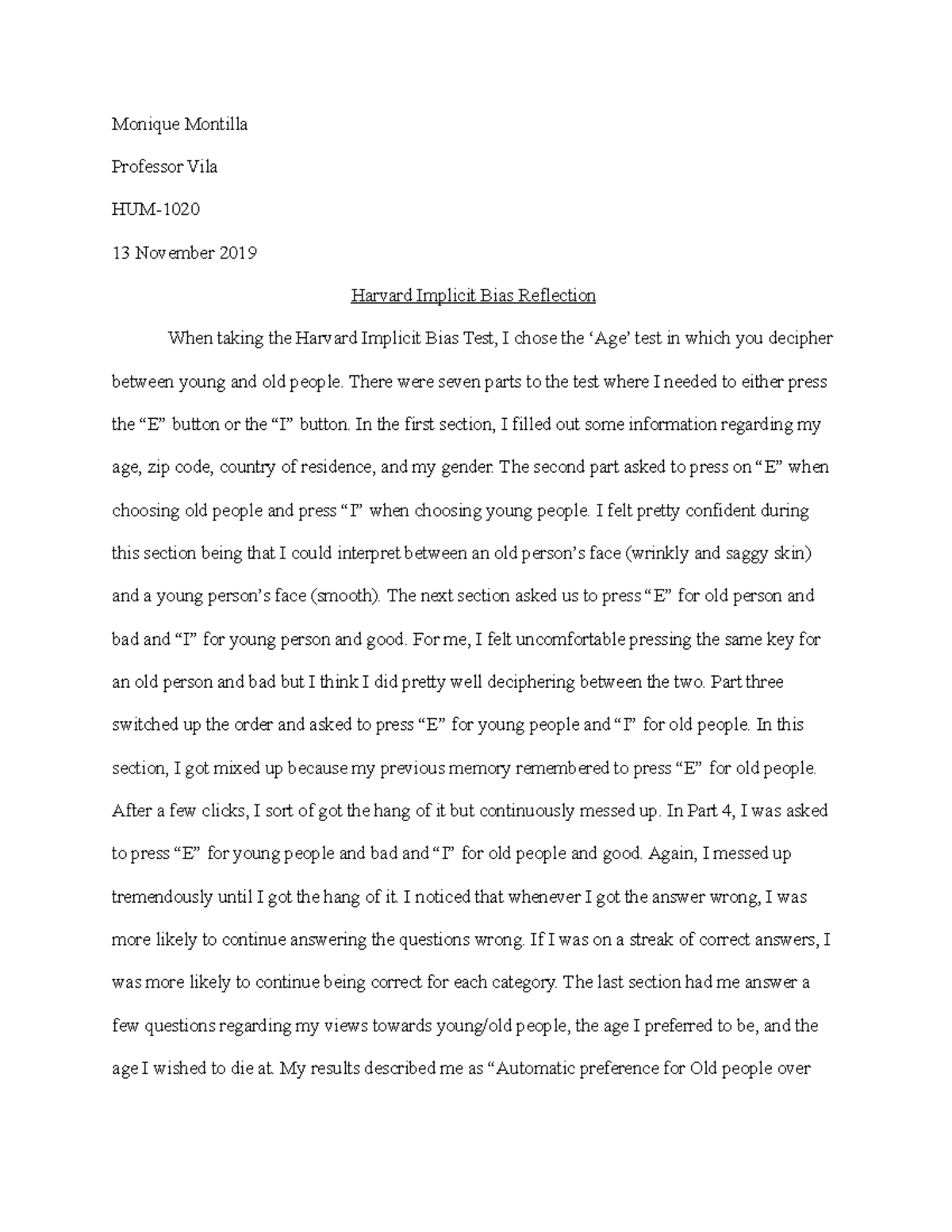 Harvard Implicit Bias Test - There were seven parts to the test where I ...