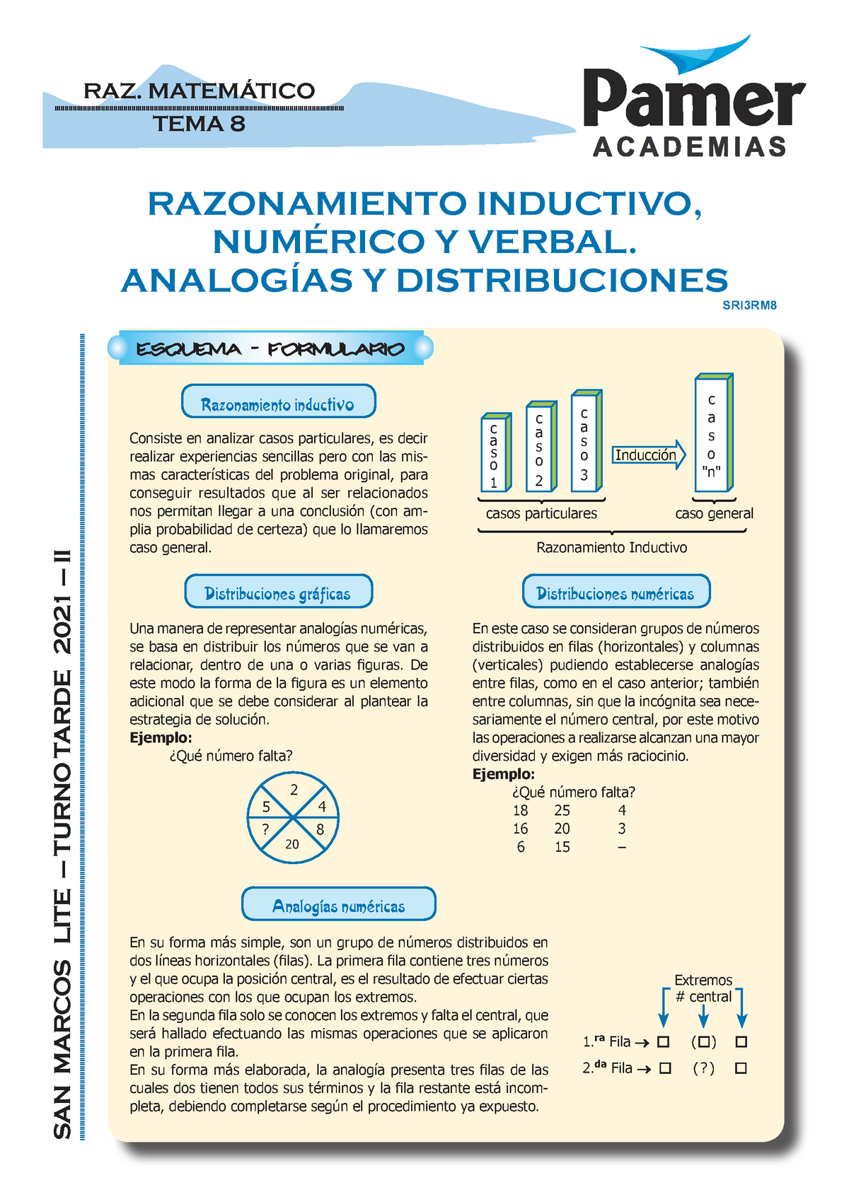 1 Rm Sem 8 Razonamiento Inductivo Numérico Y Verbal Razonamiento Inductivo NumÉrico Y Verbal 1399