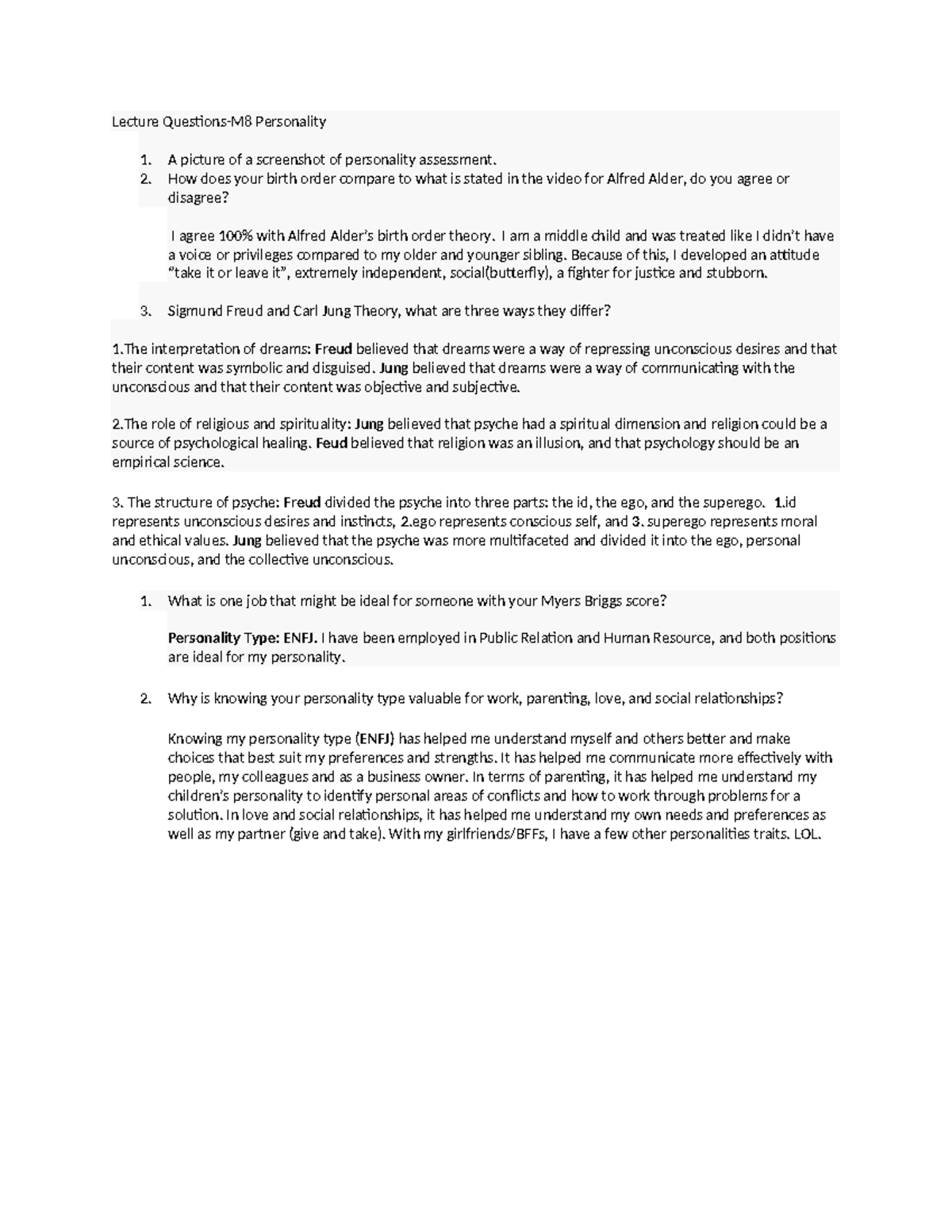 M8 personality lecture and discussion questions - Lecture Questions-M8 ...