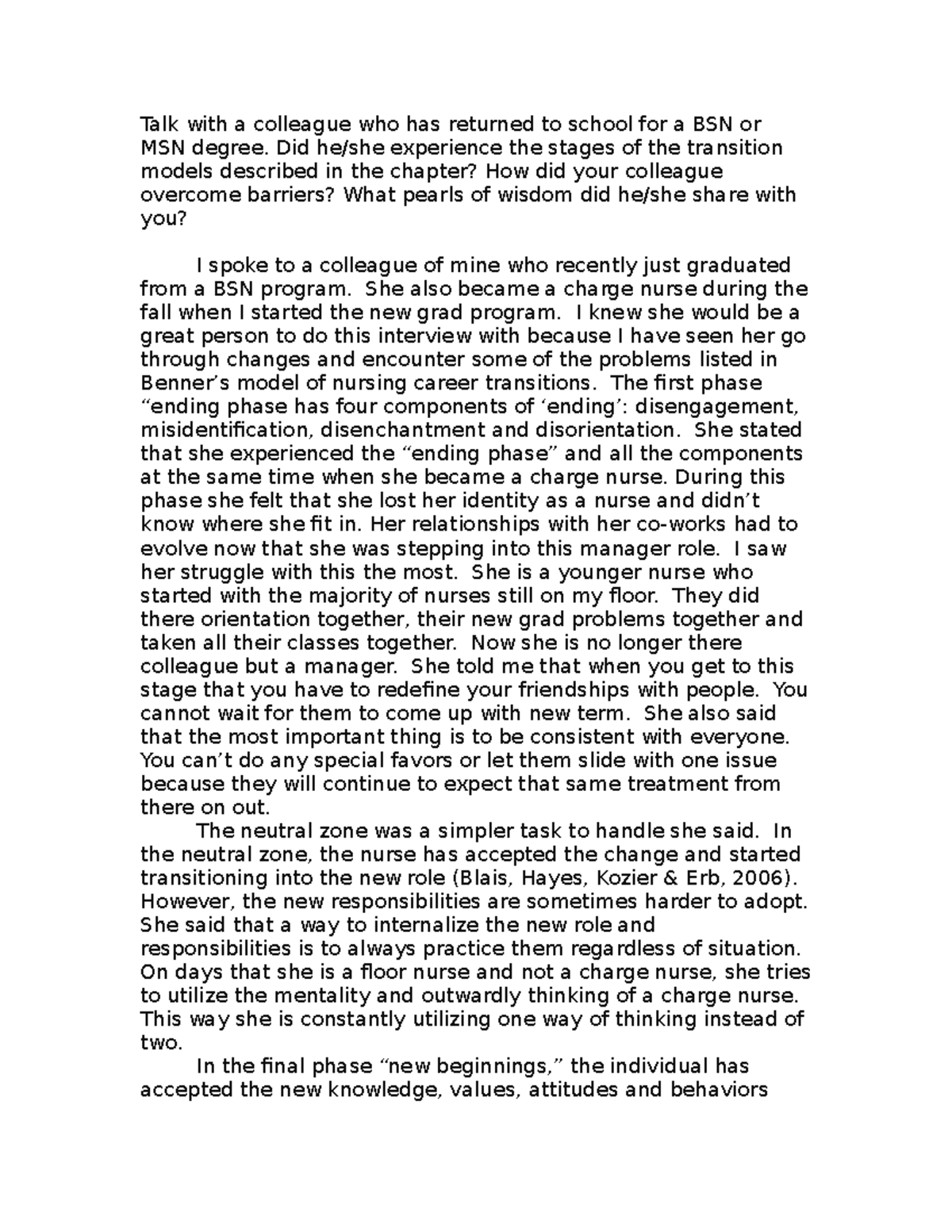 302 1A-C - test - Talk with a colleague who has returned to school for ...