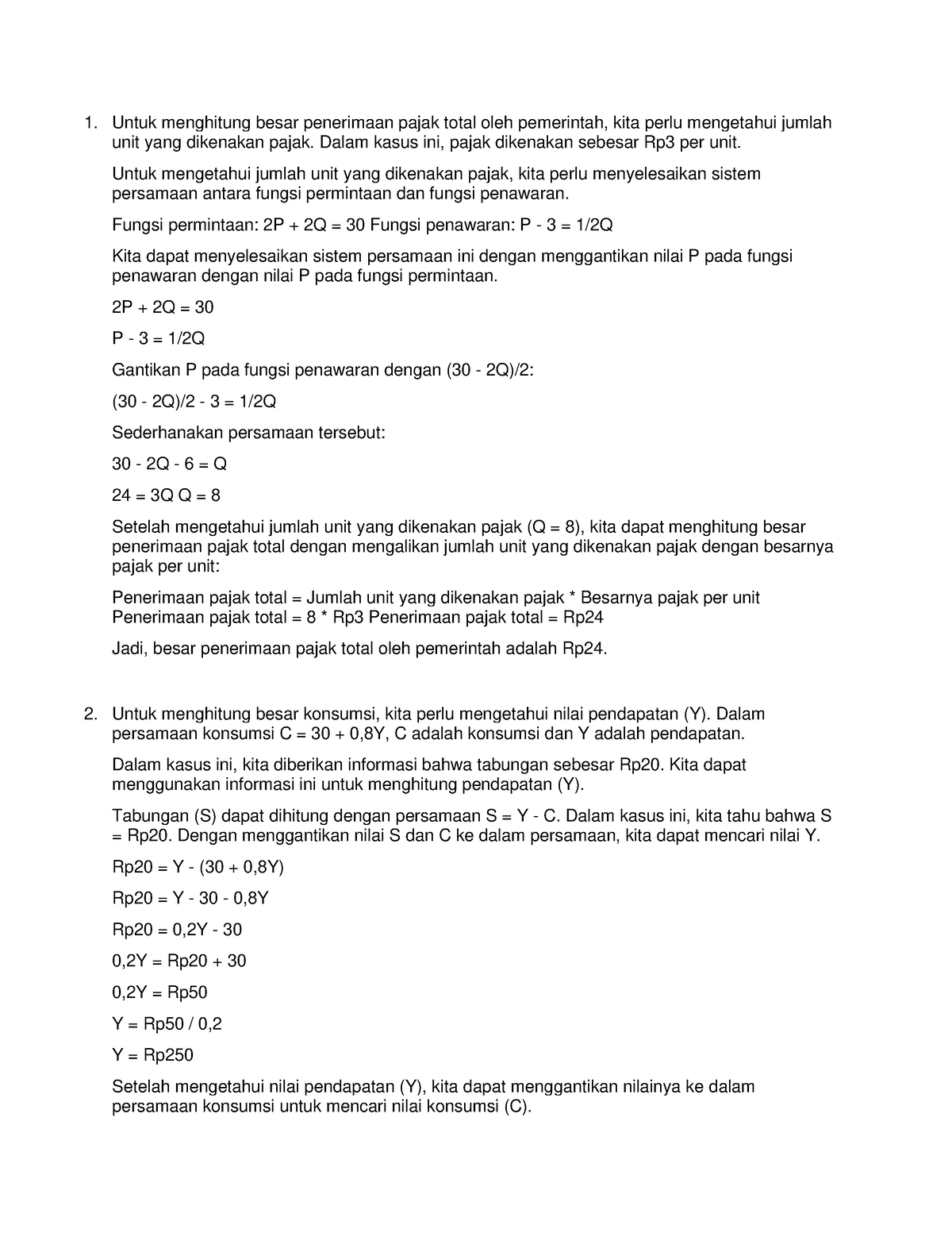 Tugas 2 - Matematika Ekonomi - Untuk Menghitung Besar Penerimaan Pajak ...