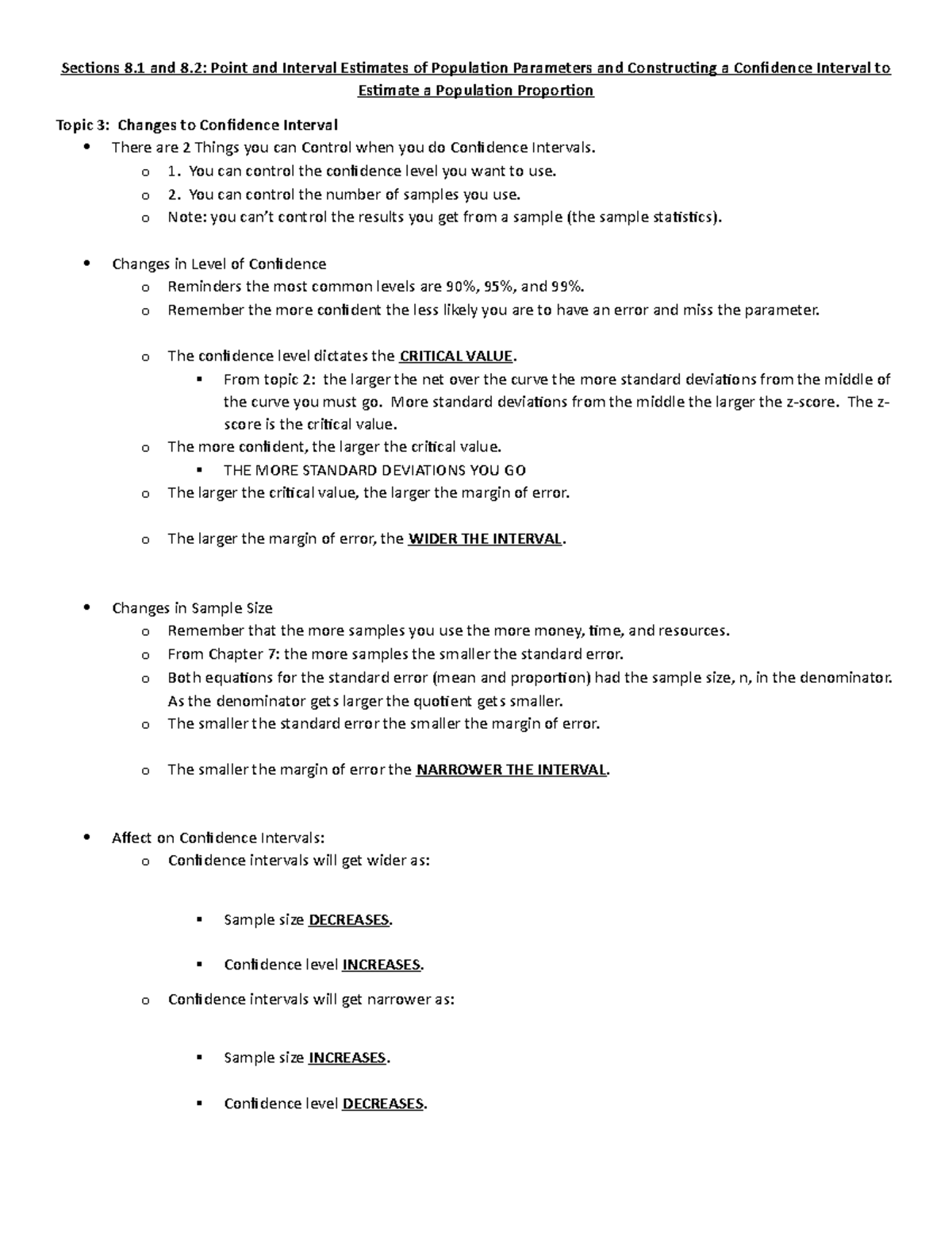 Chapter 8 Topic 3 - Lecture notes from slides as well as verbal ...