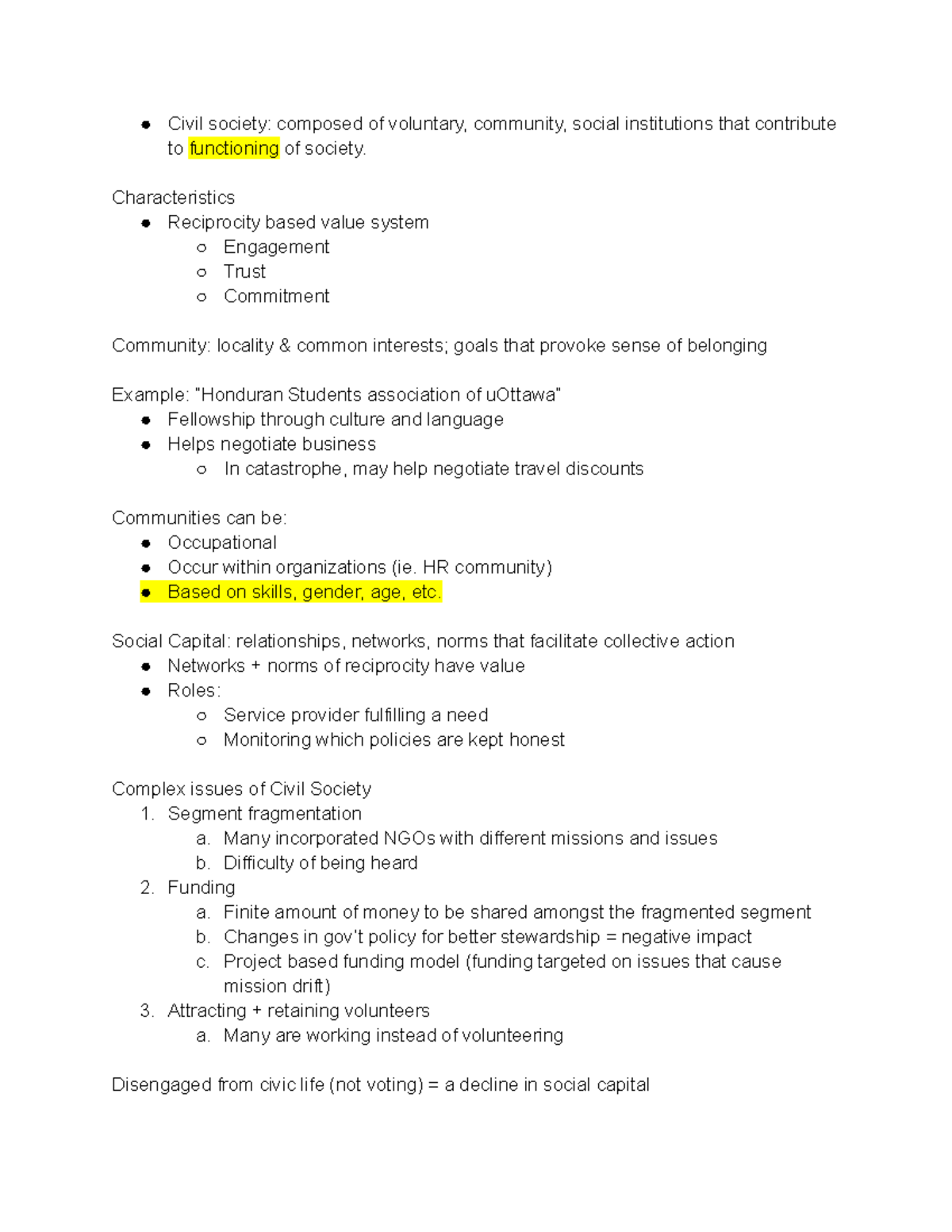 Ch. 4 - Civil Society - Lecture Notes 4 - Civil Society: Composed Of ...