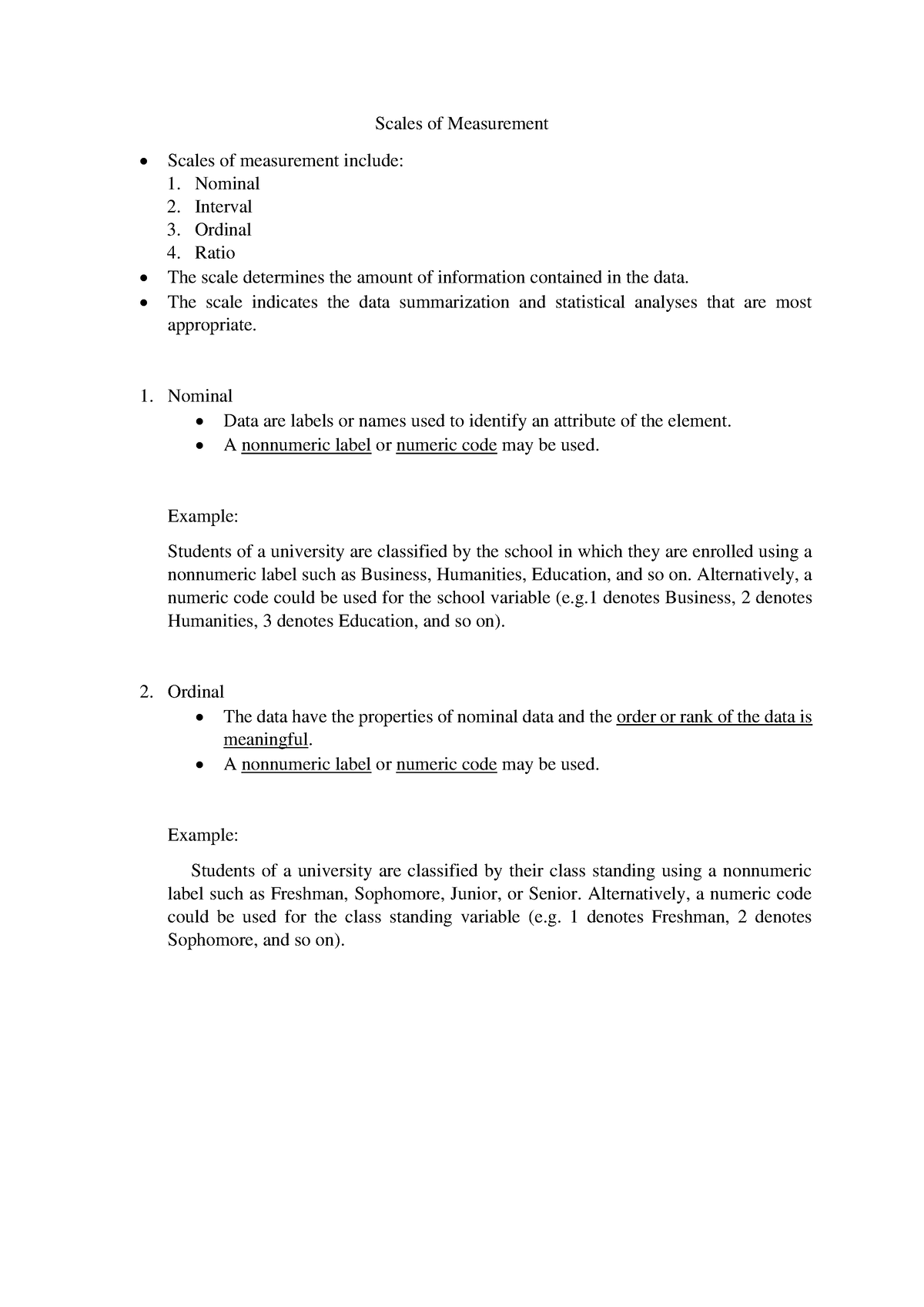 Scales of Measurement 1 - Scales of Measurement Scales of measurement ...