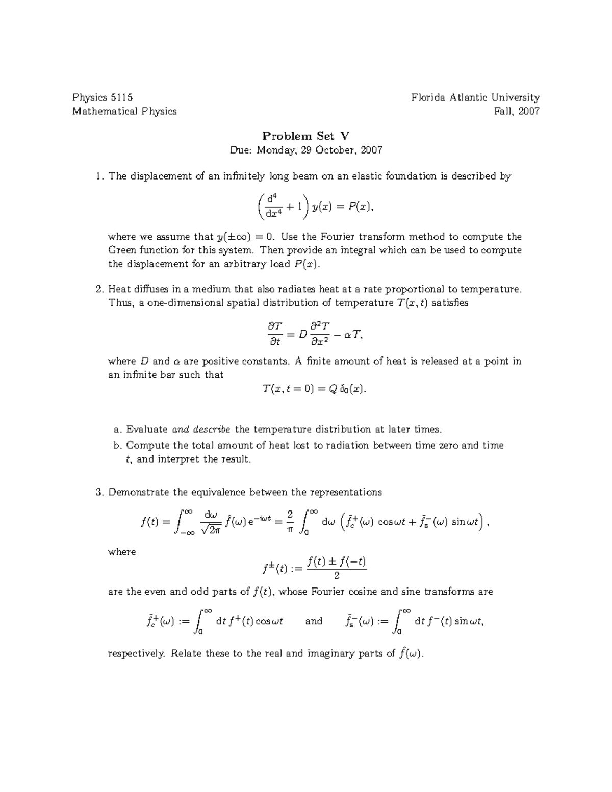 physics homework 5