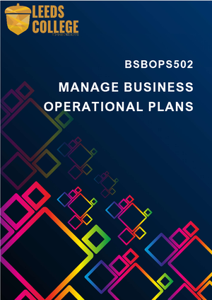 Bsbops 502 Project Portfolio - BSBOPS MANAGE BUSINESS OPERATIONAL PLANS ...