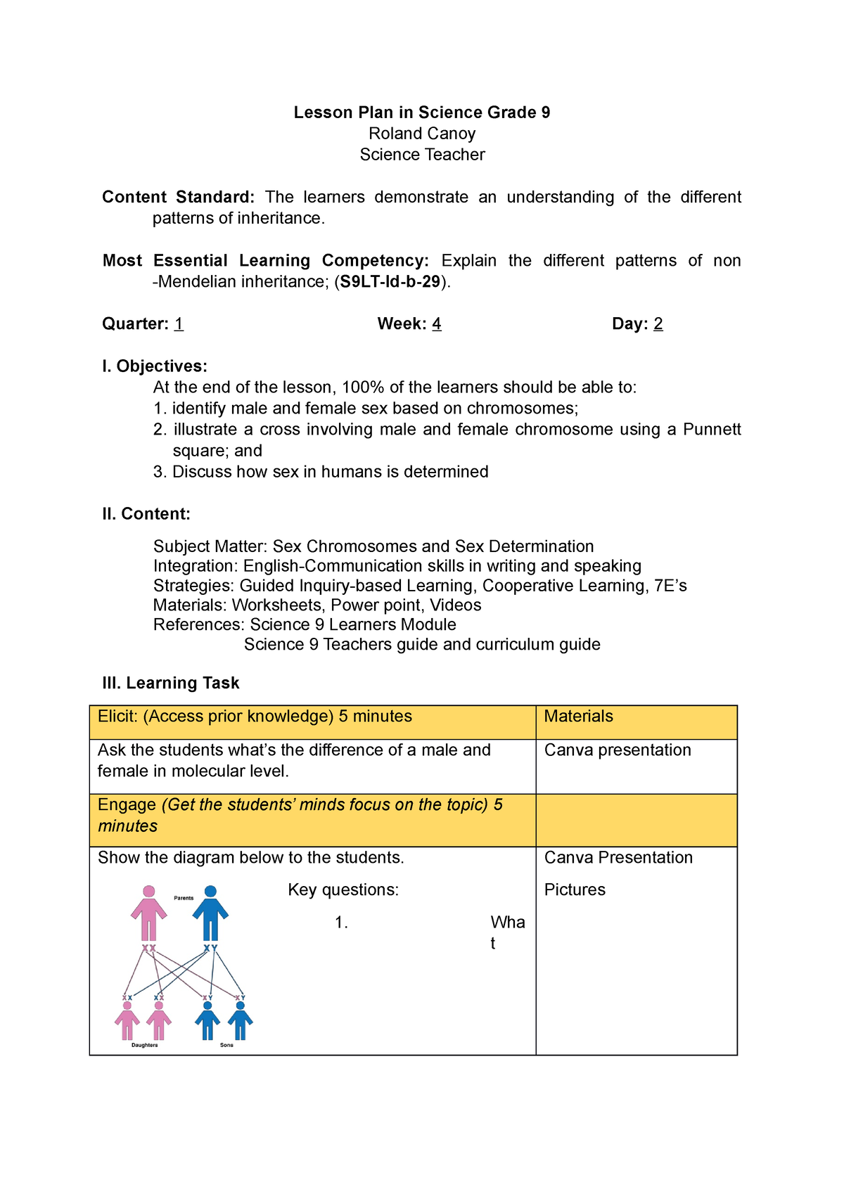 Lesson Plan In Science 9 - Lesson Plan In Science Grade 9 Roland Canoy ...