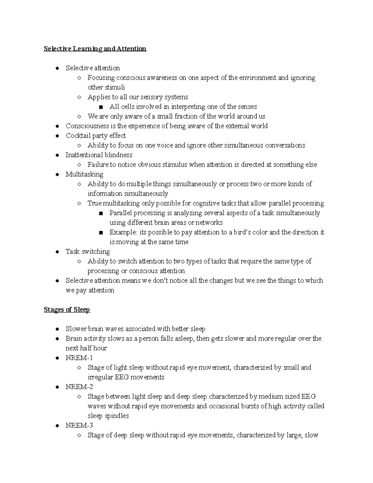 Chapter 3 Notes - Selective Learning and Attention Selective attention ...