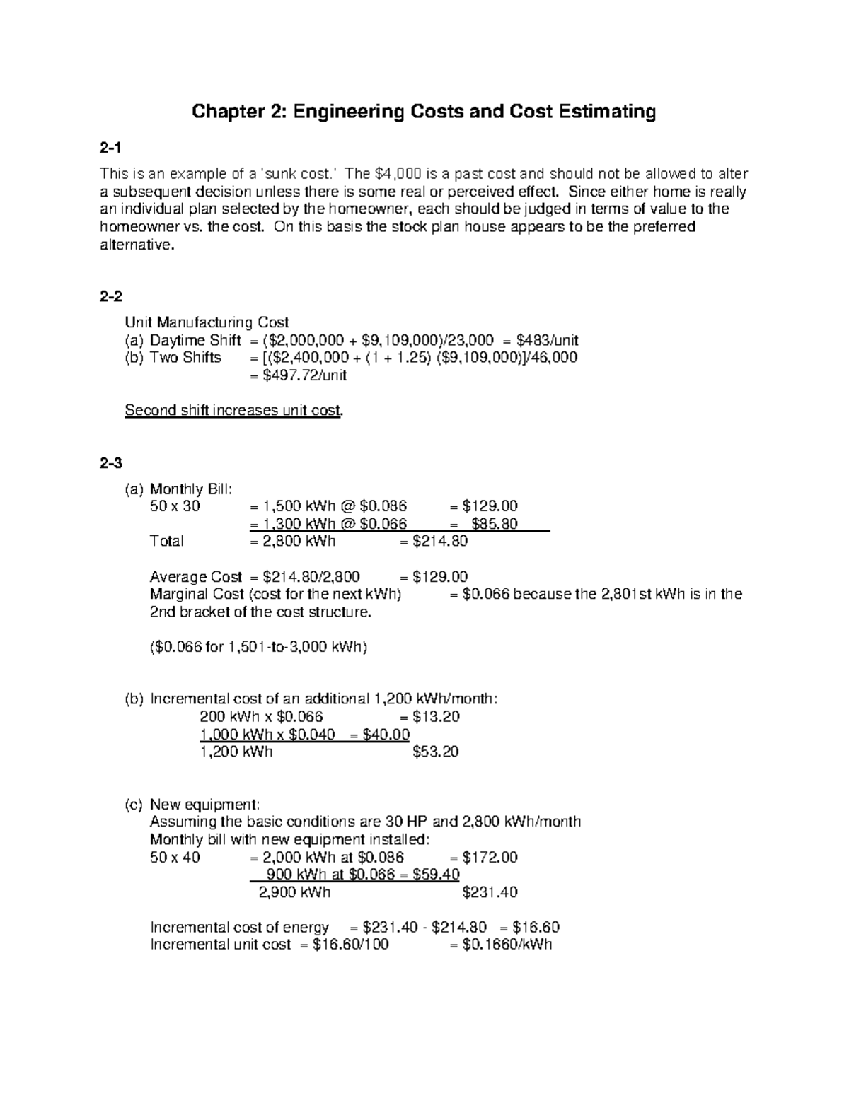 Solution Manual Engineering Economic Analysis 9th Edition Ch02