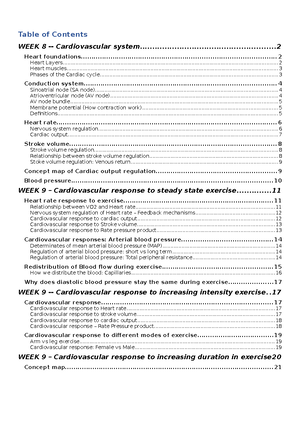EXSS1036 Metabolism Lecture notes - Table of Contents WEEK 2 – - Studocu