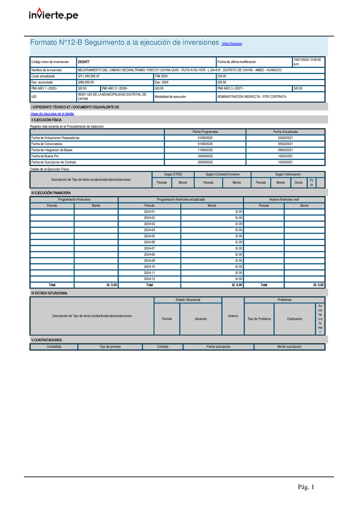 Documento De Exportación - Formato N°12-B Seguimiento A La Ejecución De ...