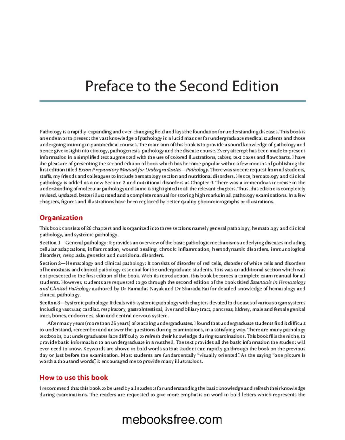 Ramdas nayak pathology 2 - Preface to the Second Edition Pathology is a ...