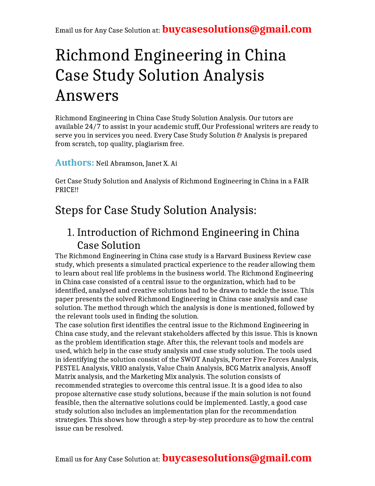 richmond engineering in china case study