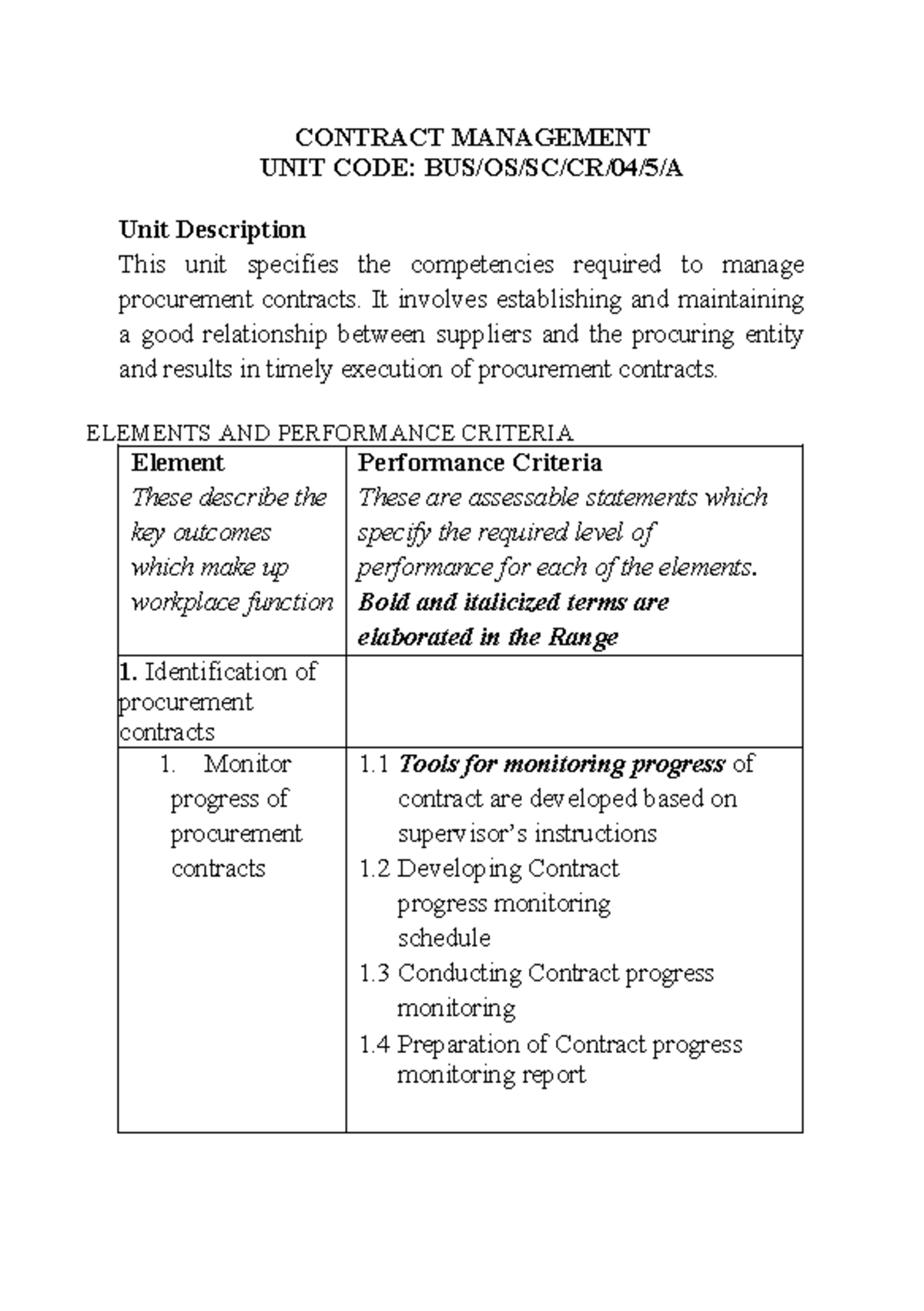 Contract Management - practice notes for students taking both diploma ...