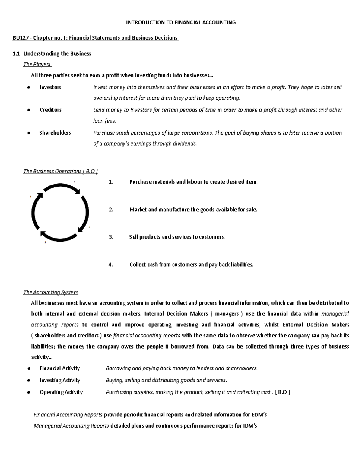 BU127 - Chapter No. 1 Notes - INTRODUCTION TO FINANCIAL ACCOUNTING ...