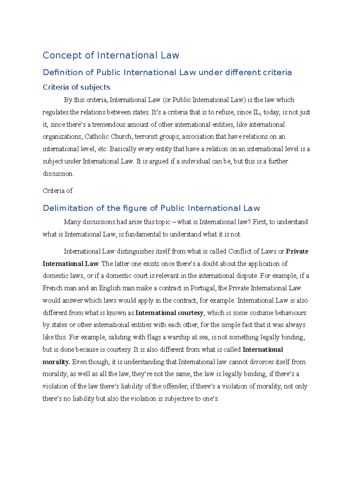 Concept of International Law - Concept of International Law Definition ...