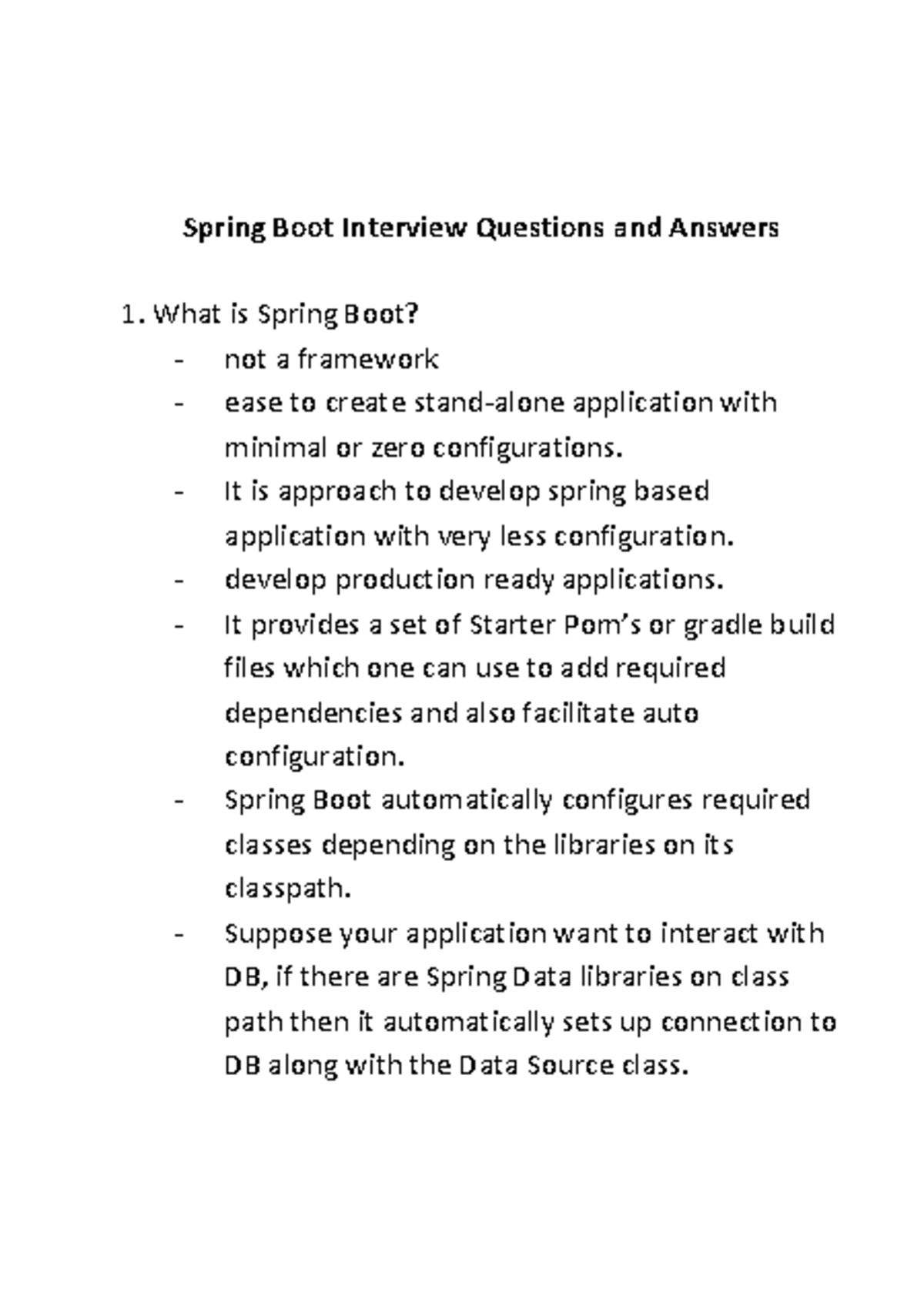 Spring Boot Interview Questions and Answers - It is approach to develop ...