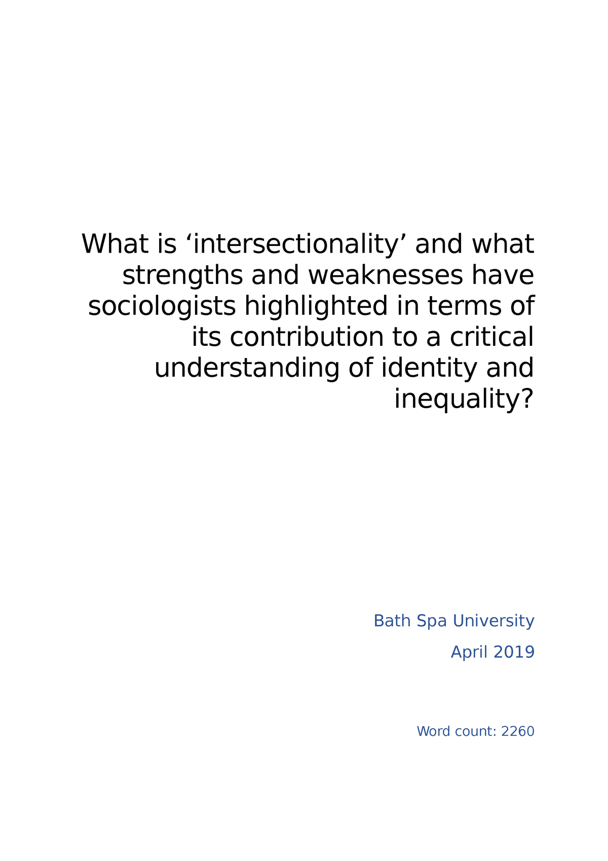 What Is ‘intersectionality’ And What Strengths And Weaknesses Have ...