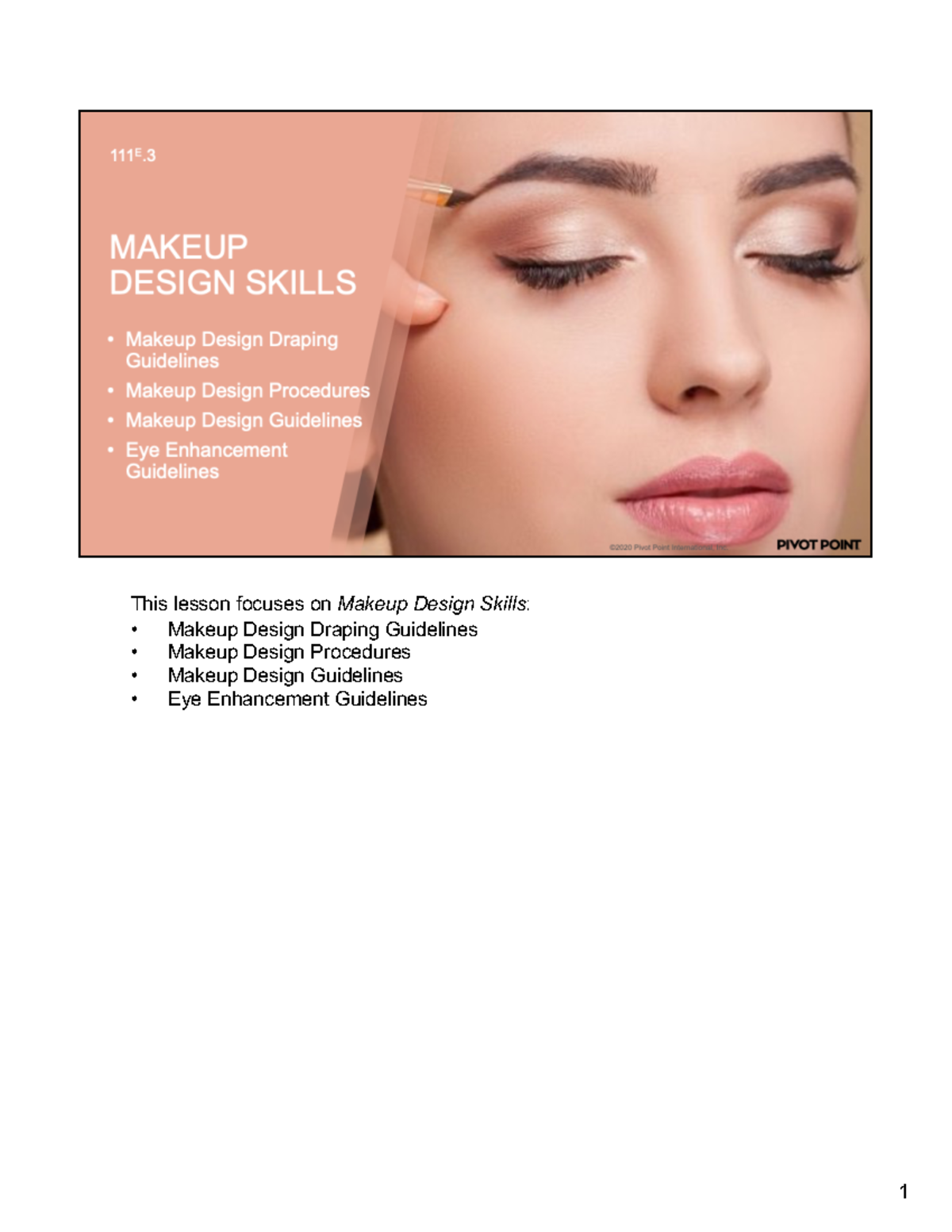 111E 03 Study Slides - This Lesson Focuses On Makeup Design Skills ...