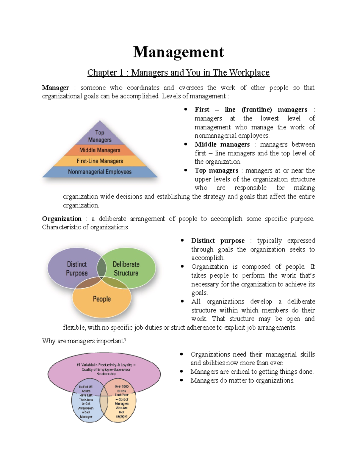 Mid Term Management Notes - Management Chapter 1 : Managers and You in ...