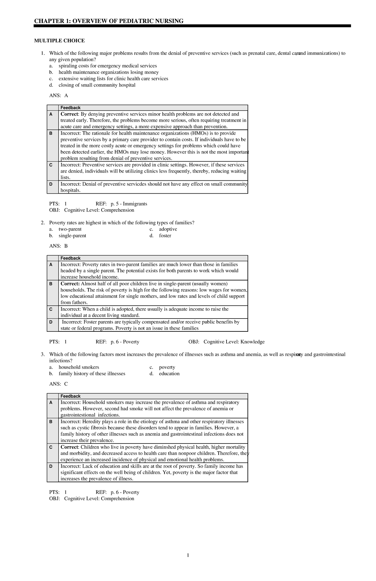 Chapter 1 - Overview - Objectives - CHAPTER 1: OVERVIEW OF PEDIATRIC ...