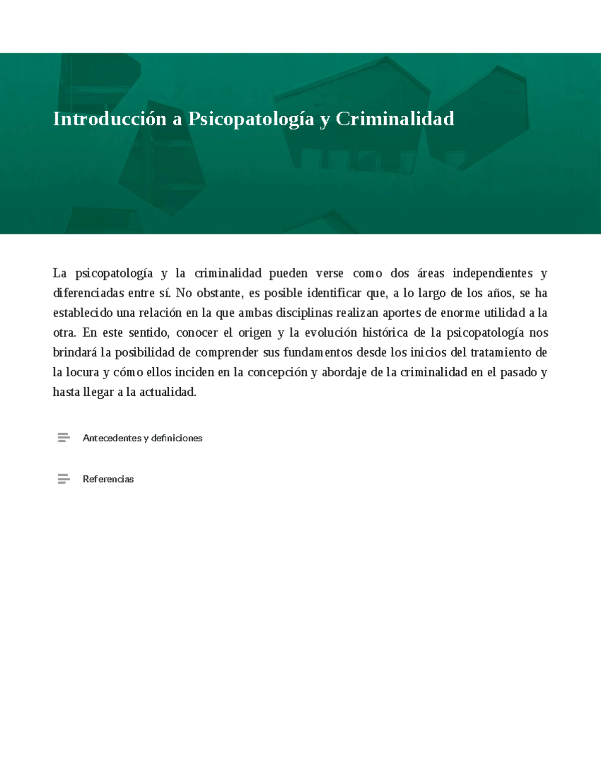 1 Introducción A Psicopatología Y Criminalidad - La Psicopatología Y La ...