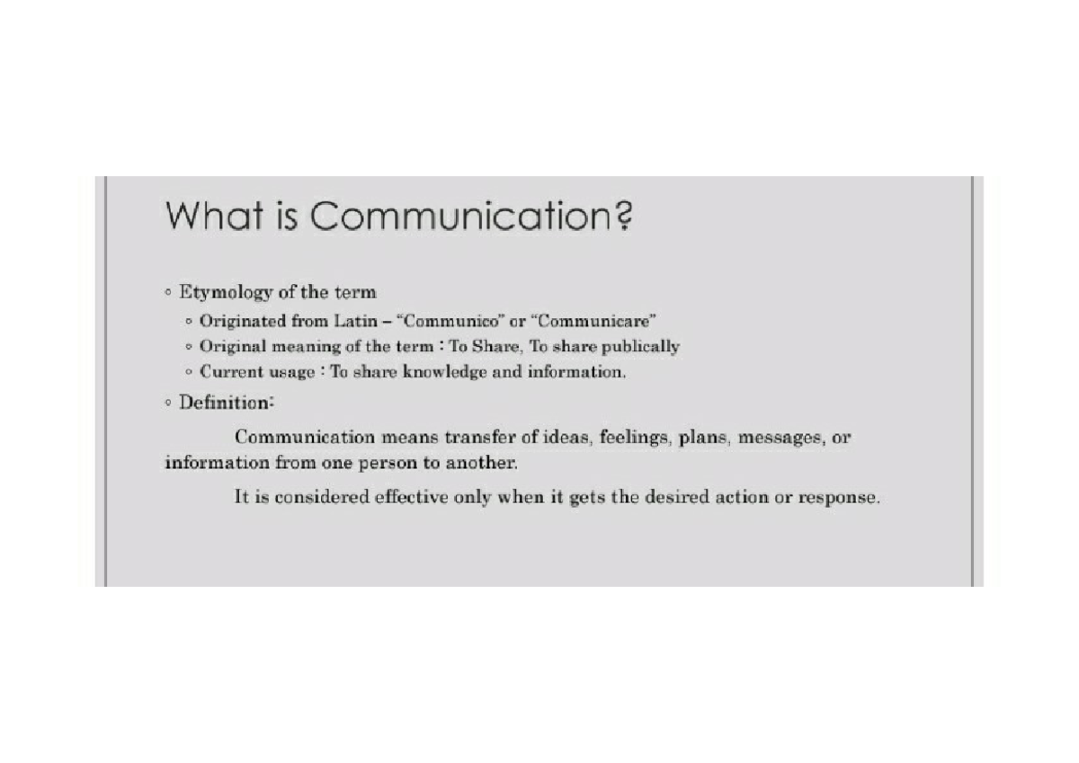 Communication 1 English(Literature) Studocu