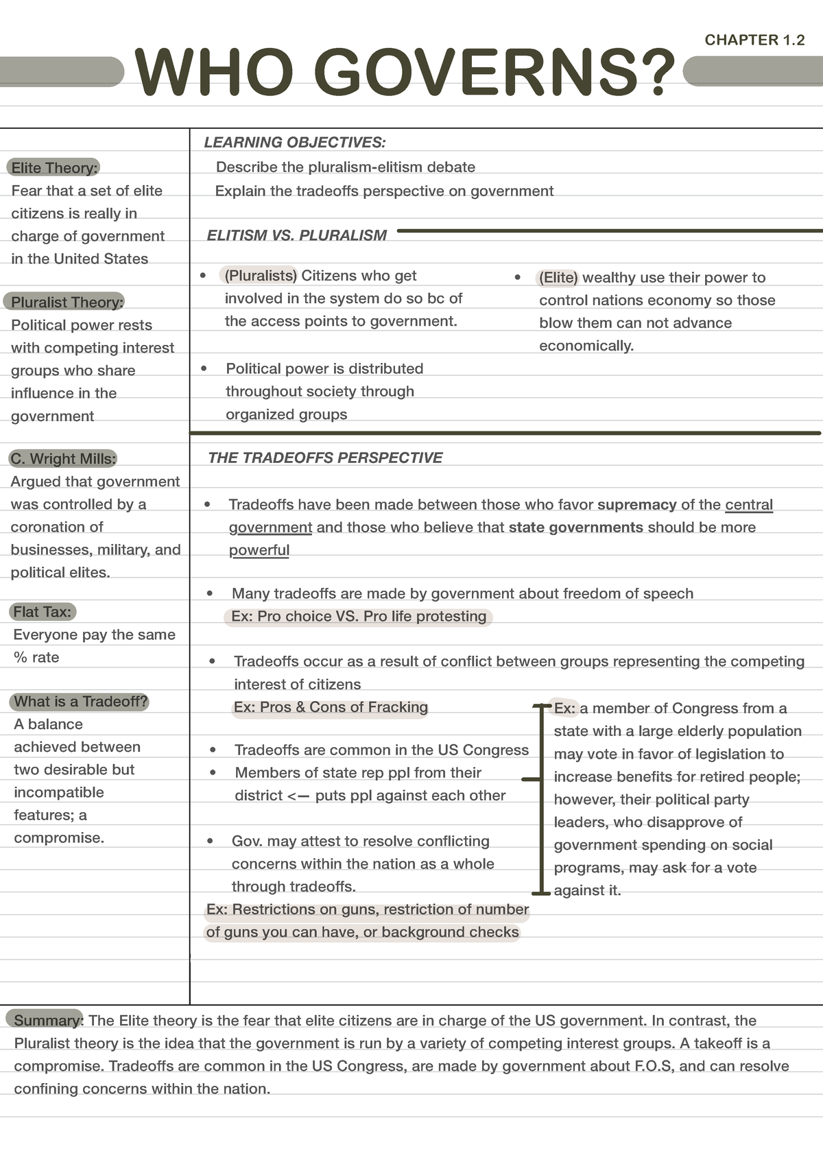 American Government Chapter 1.2 Lecture Notes - WHO GOVERNS? CHAPTER 1 ...