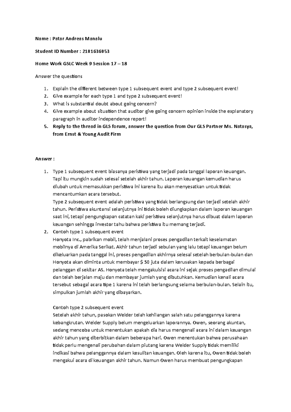 Type 1 and 2 subsequent event - Accounting - ACCT6002 Sns-Brigh10