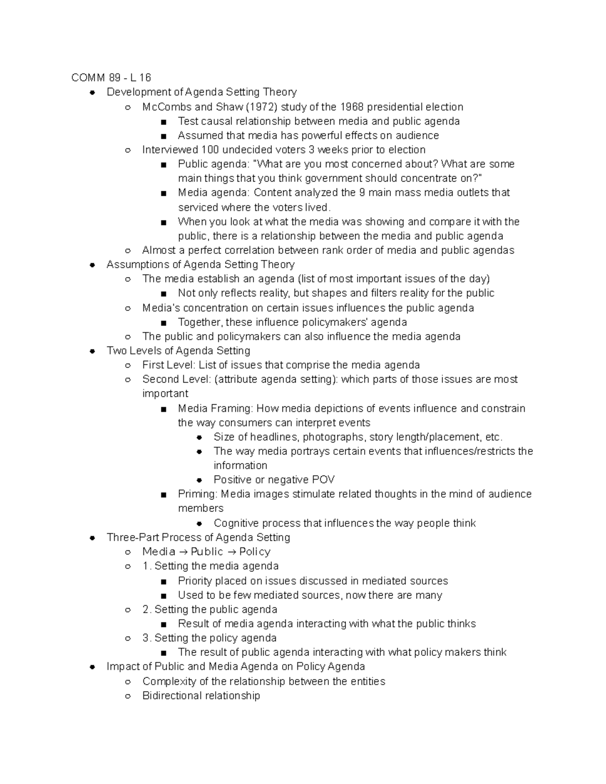 COMM 89 - L 16 - Professor Morola - COMM 89 - L 16 Development of ...