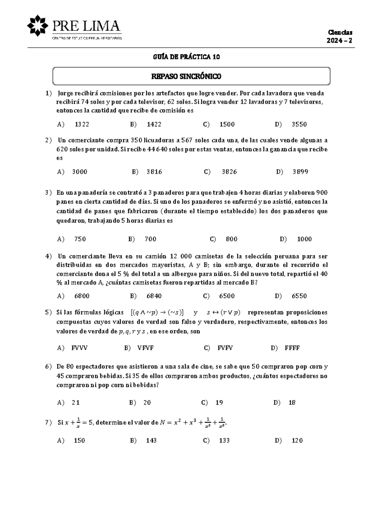 Repaso Examen 4 2024-2 - 2024 – 2 GUÍA DE PRÁCTICA 10 REPASO SINCRÓNICO ...