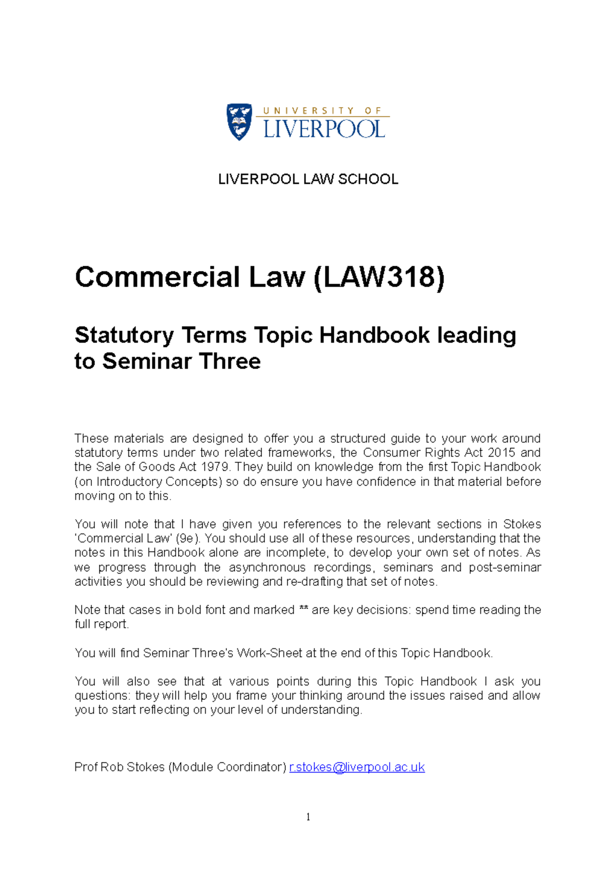 Topic 2 Statutory Terms Topic Handbook - LIVERPOOL LAW SCHOOL ...