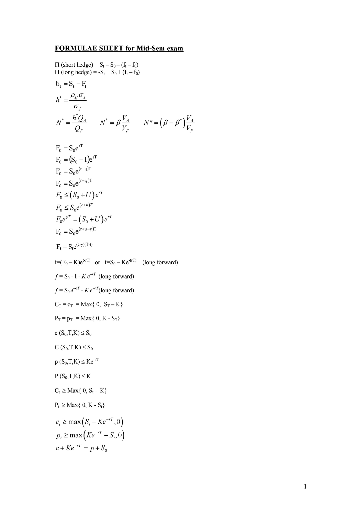 exam-april-2016-answers-fnce30007-formulae-sheet-for-exam-short-hedge-st-s0-ft-f0-long