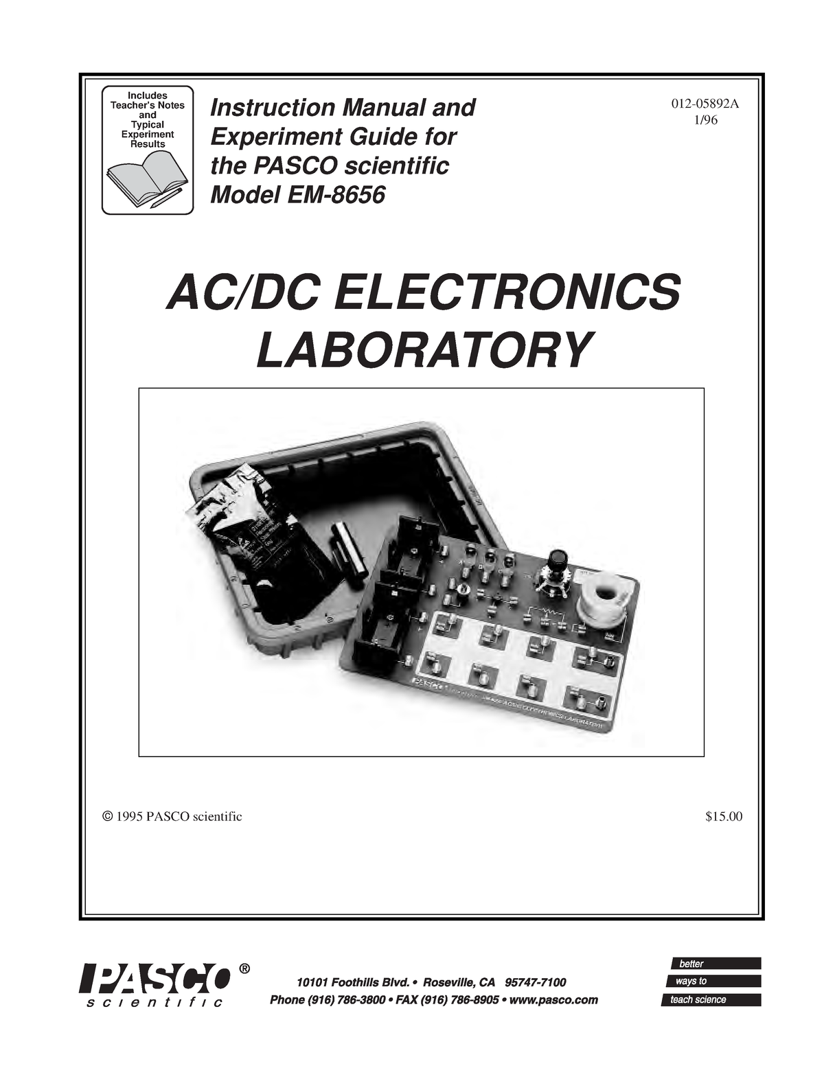 AC DC Electronics Laboratory Manual EM 8656 - 012-05892A 1/ © 1995 ...