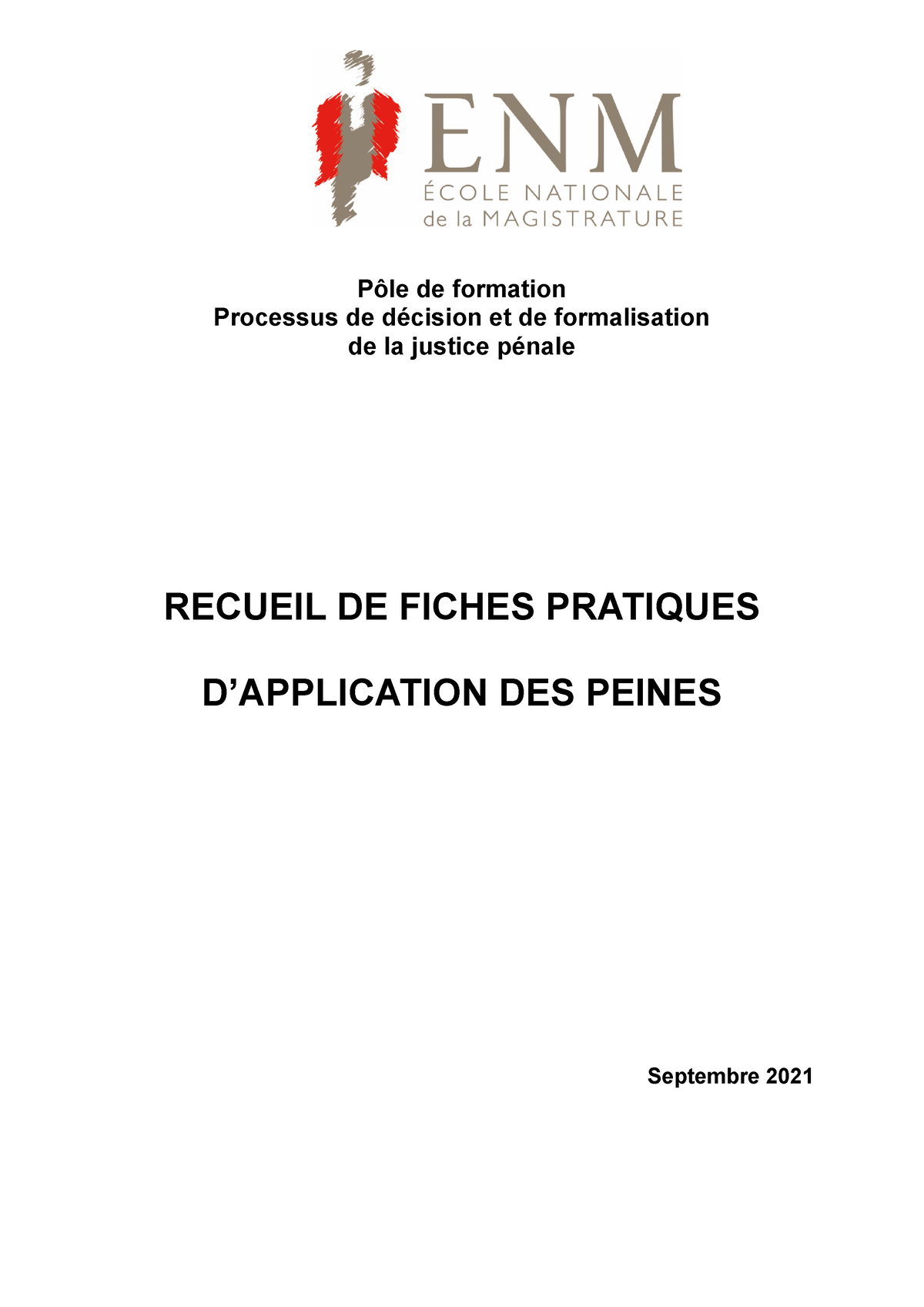 1 Recueil De Fiches Pratiques Application Des Peines Initiation