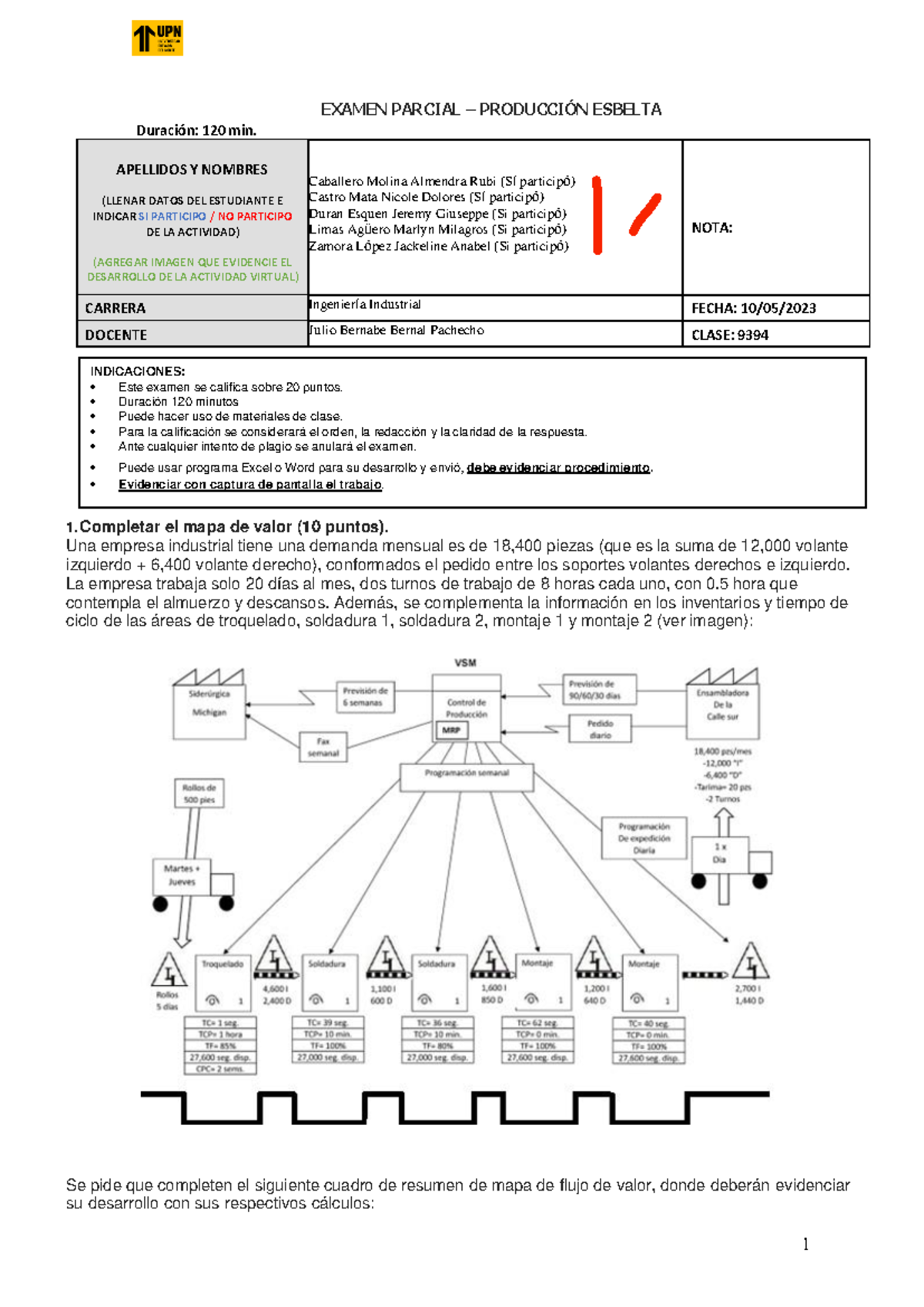 Examen+ Parcial+-+ Produccion+ Esbelta+-+2023-1+-+TIPO+A+2- Grupo 6 (16 ...