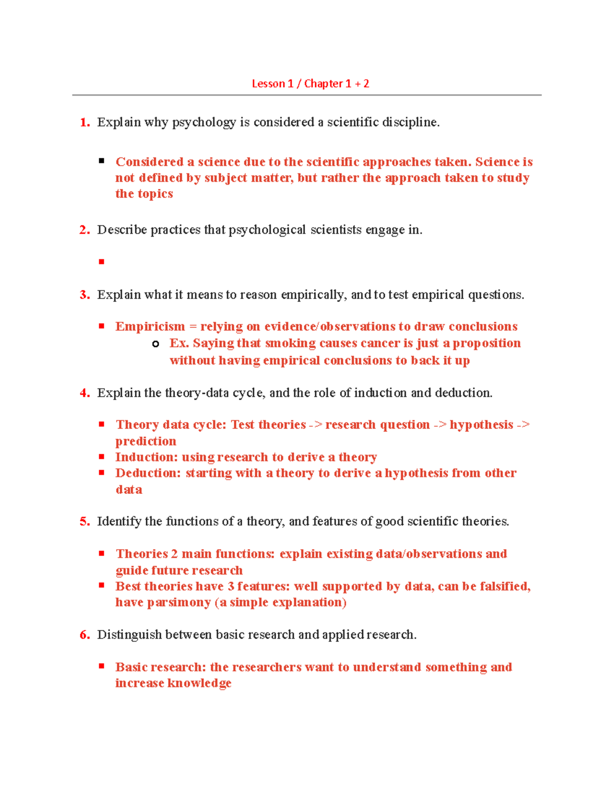 PS295 Midterm Review - Lecture Notes 1-6 - Lesson 1 / Chapter 1 + 2 ...