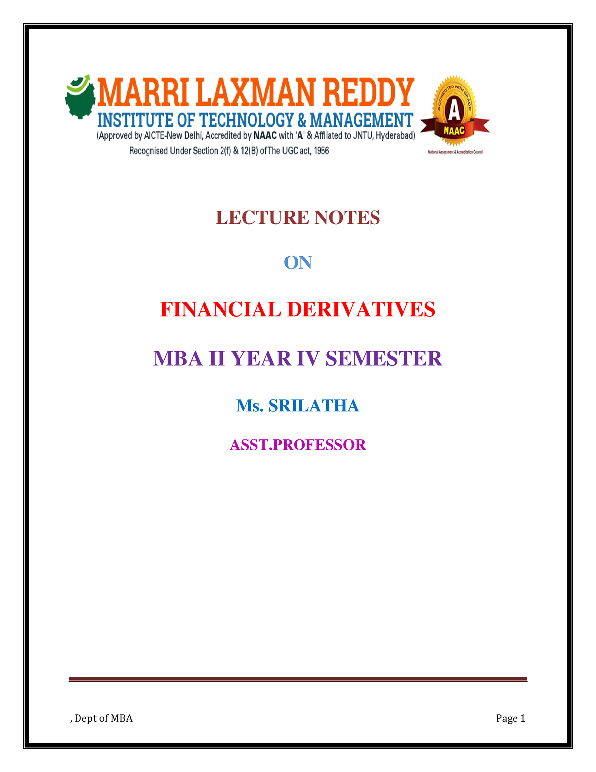 essay on financial derivatives