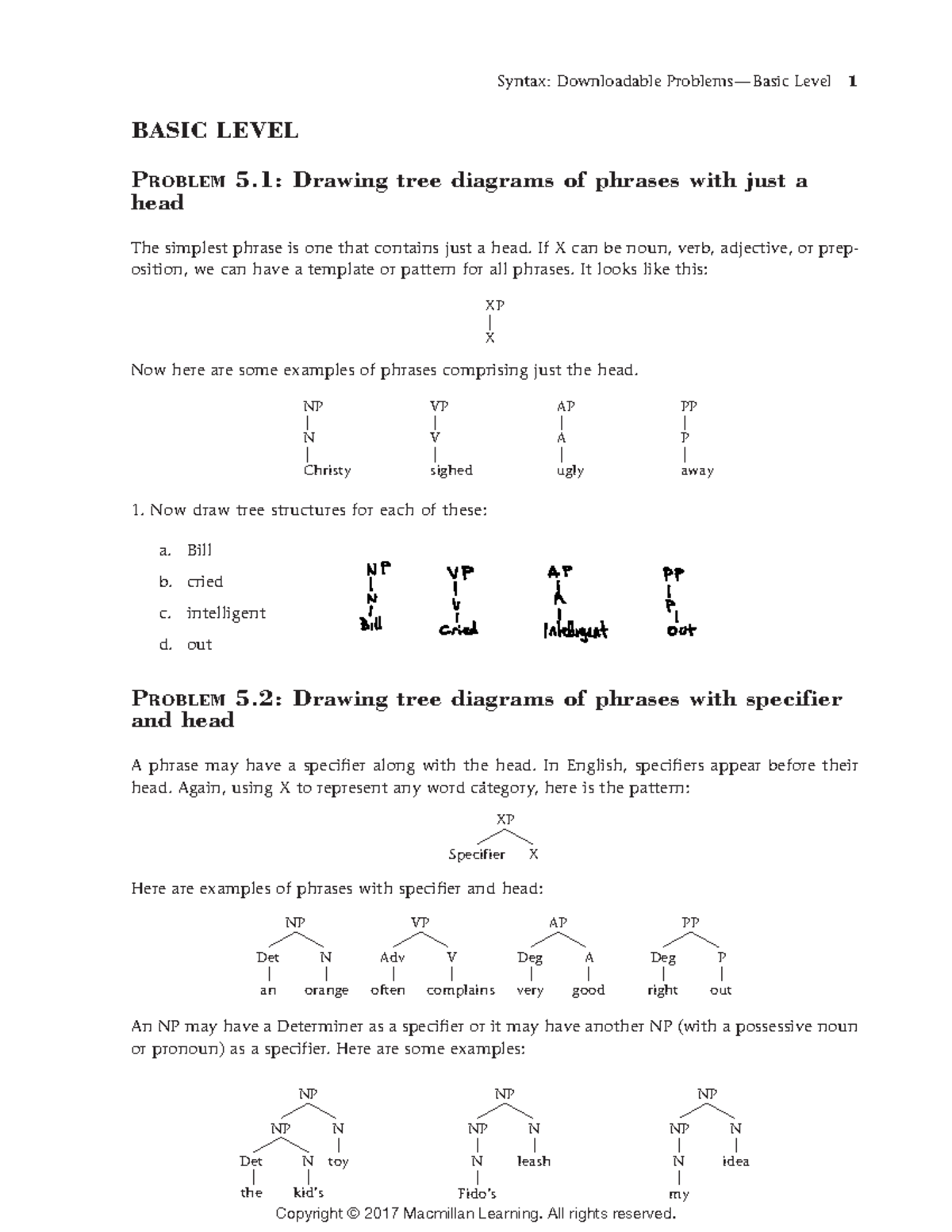 Syntax Drawing Tree Diagrams Basic - BASIC LEVEL PROBLEM 5: Drawing ...